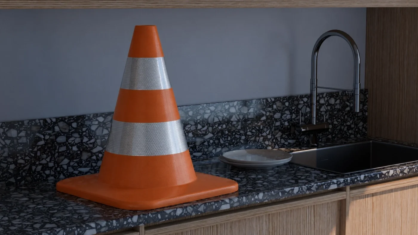 Archvis — thumbnail 9 commercial kitchen render with cone