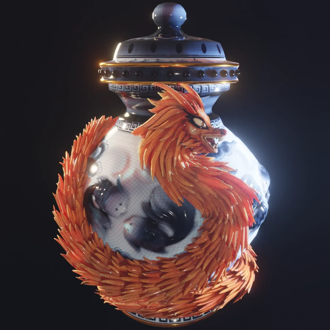 Dragon Vase — 03a wire composite
