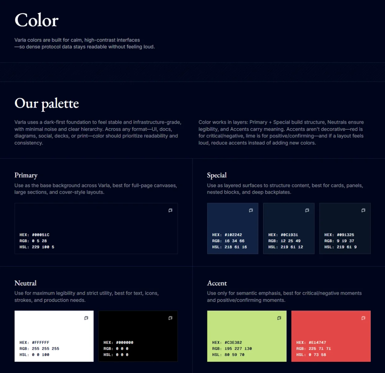 Varla.xyz — 00 varla colors