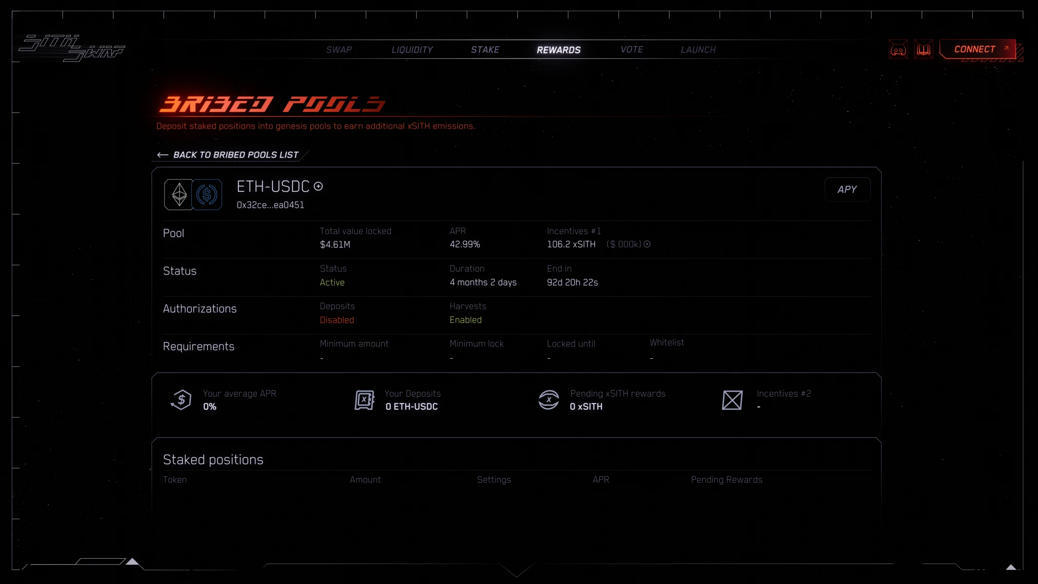 Sithswap — UI Bribed Pools p2 v1.0