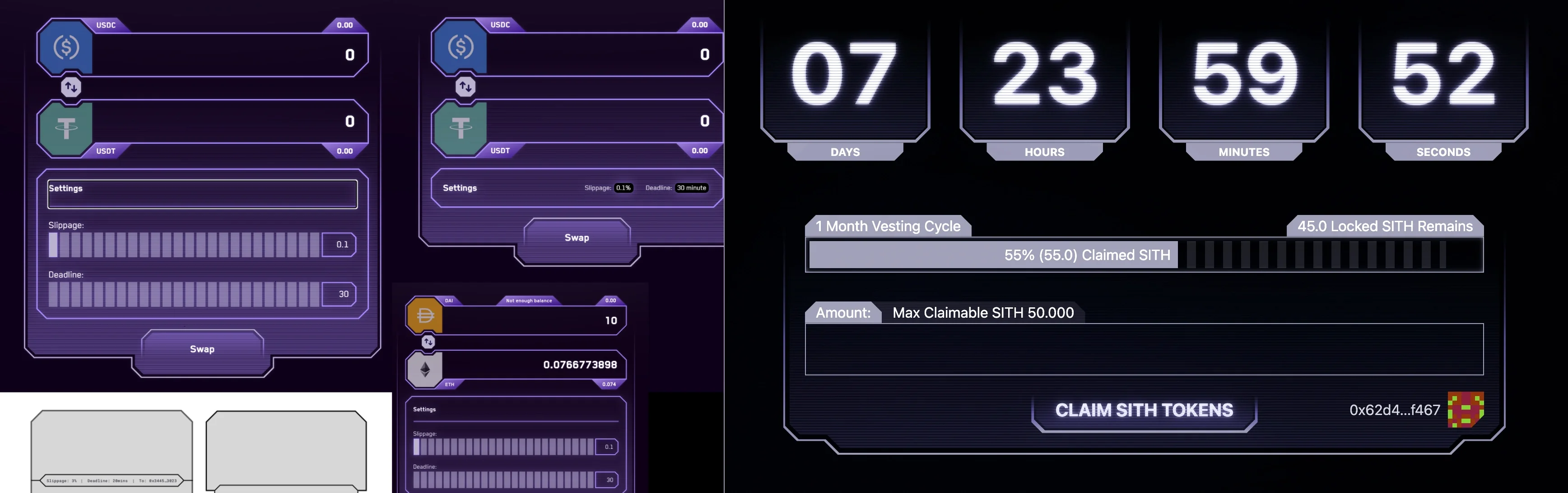 Sithswap — UI1 Sithswap before I joined 