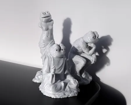 3D Printed Pepes — thumbnail 1 model pepesinmarbleset 3dmodel